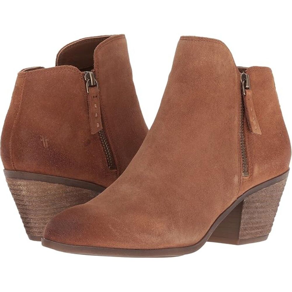 NIB FRYE Women's Judy Zip Bootie Cognac Boots 10 B US